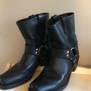 Frye Black Harness Moto Boots 9